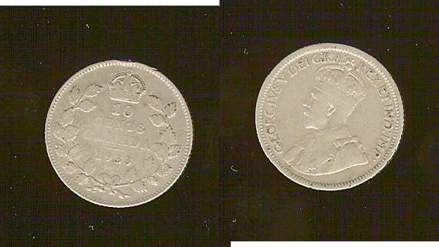 Canada 10 cents 1933 gF
